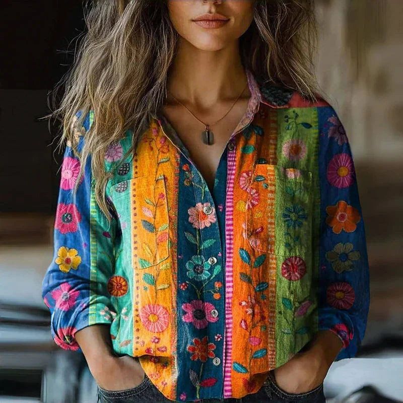 NIVES | Printed Vintage Blouse