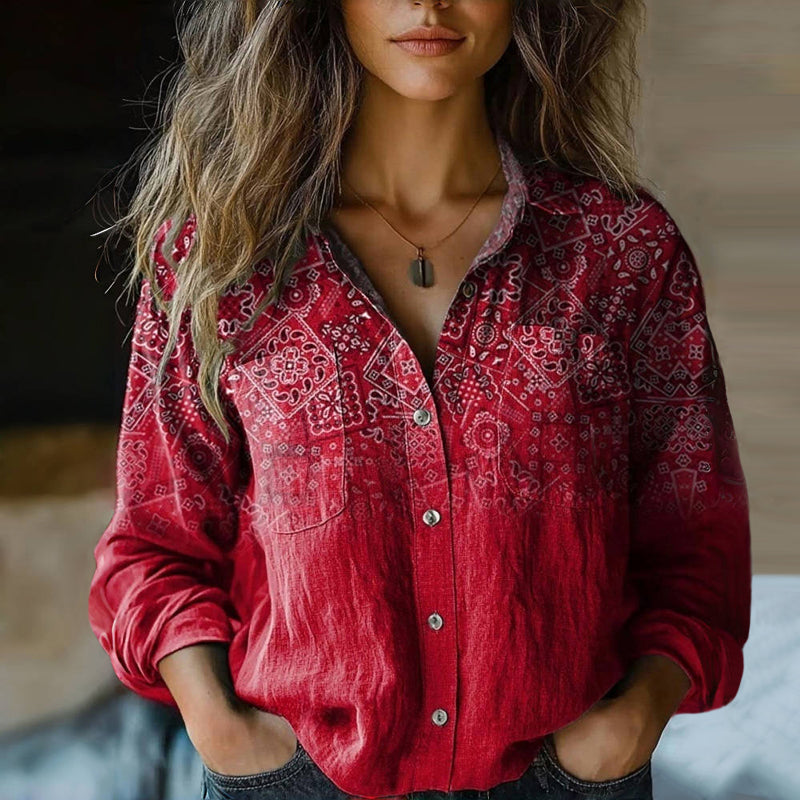 NIVES | Printed Vintage Blouse