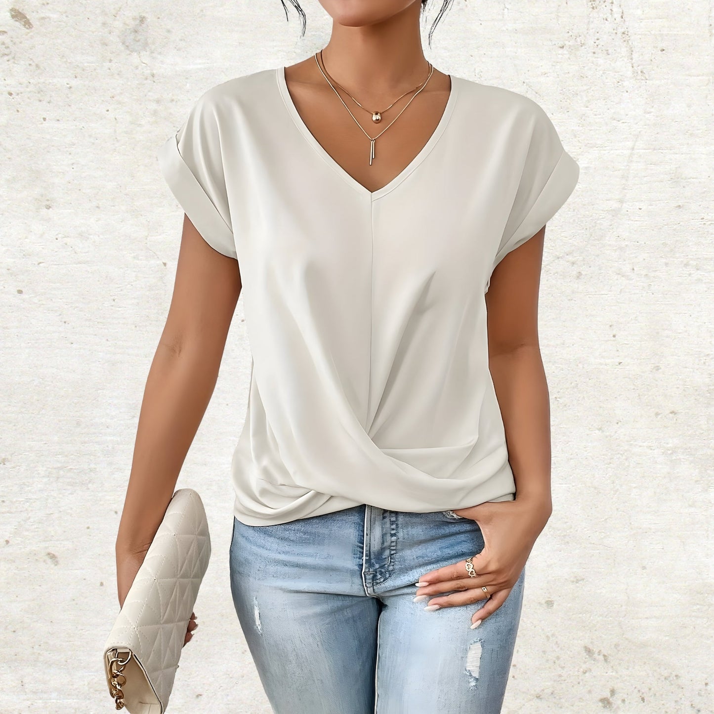 Katharina | Elegant shirt with V-neck