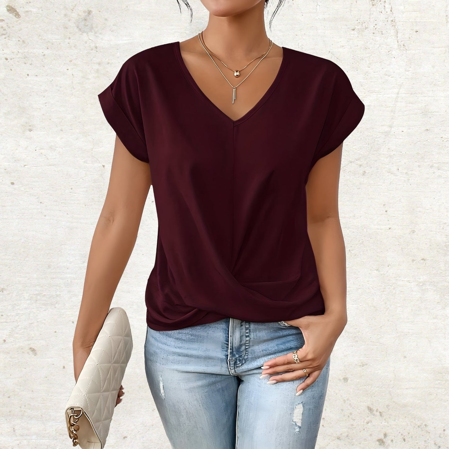 Katharina | Elegant shirt with V-neck
