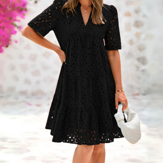 Nora™ | Elegant Lace Ruffle Summer Dress