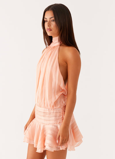 Barret Halter Neck Ruffle Mini Dress