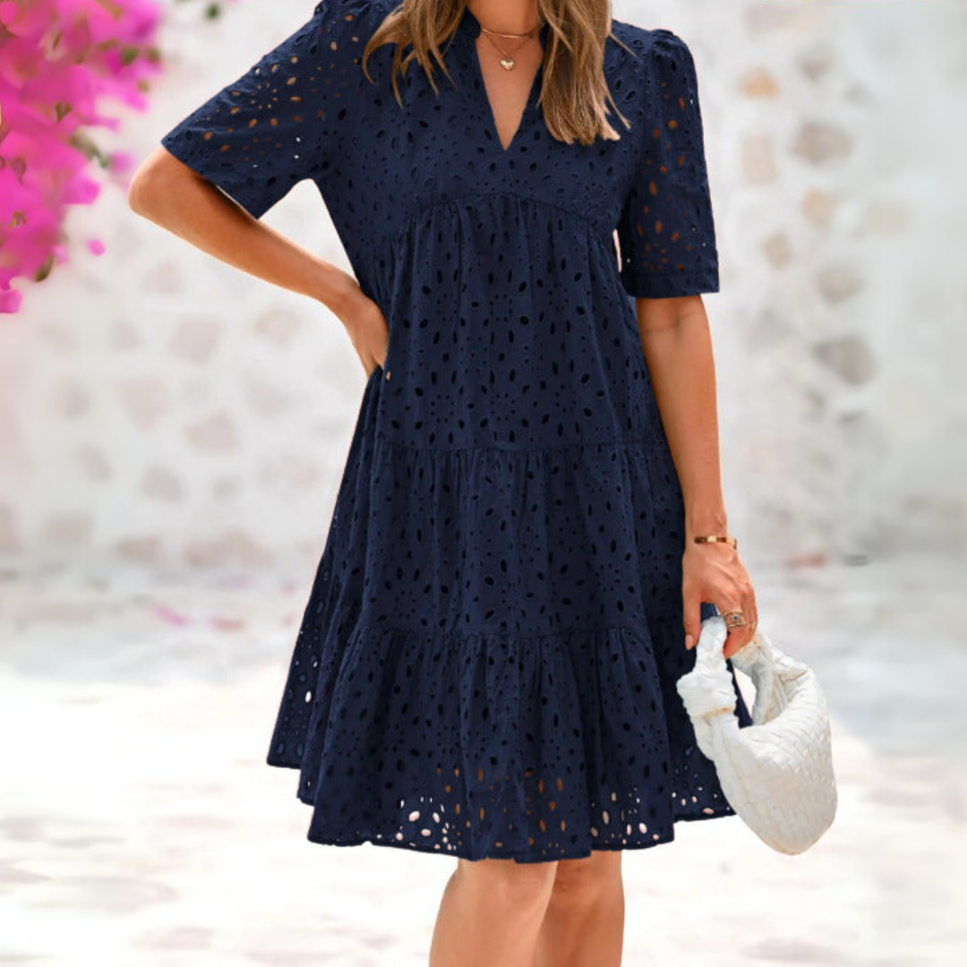 Nora™ | Elegant Lace Ruffle Summer Dress