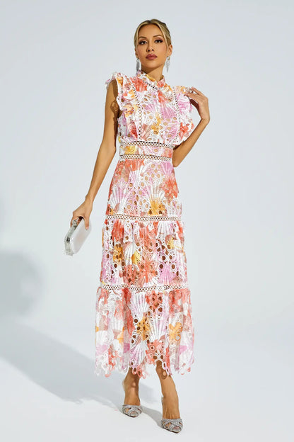 Paula Hollow Sleeveless Midi Dress