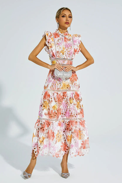 Paula Hollow Sleeveless Midi Dress