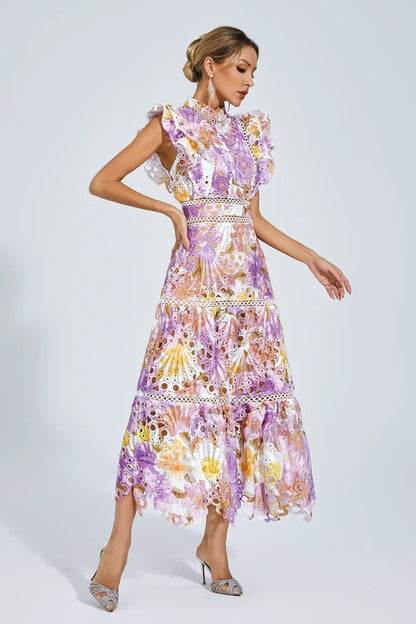 Paula Hollow Sleeveless Midi Dress