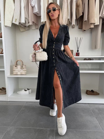 Amelie | Shiny Denim Dress