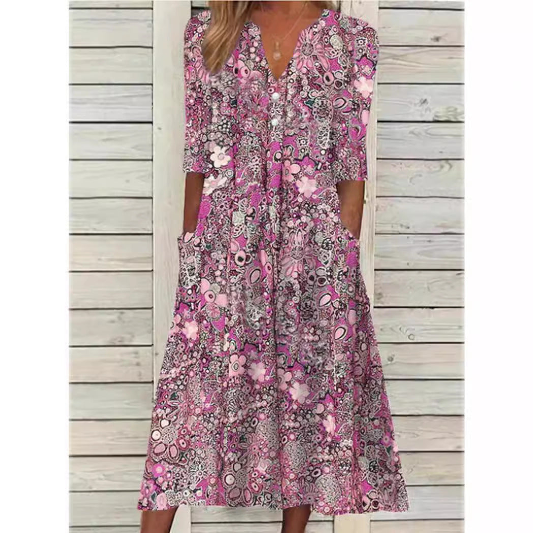Andrea | Stylish Floral Shirt Dress