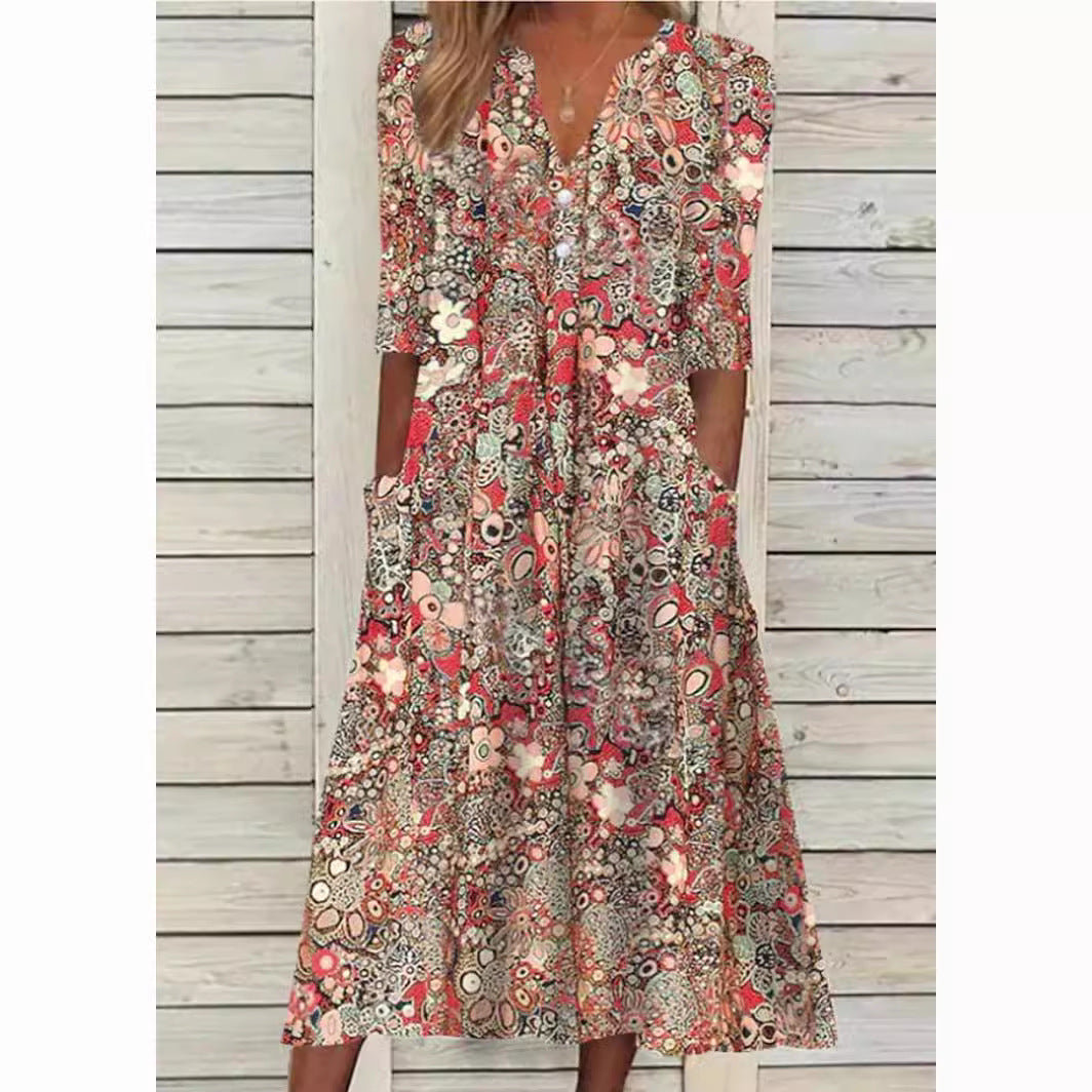 Andrea | Stylish Floral Shirt Dress