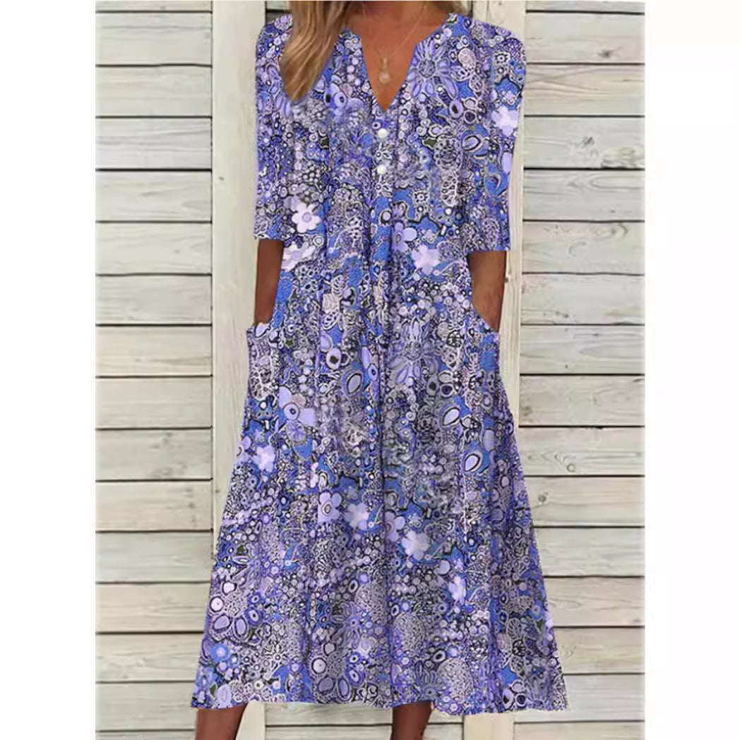 Andrea | Stylish Floral Shirt Dress
