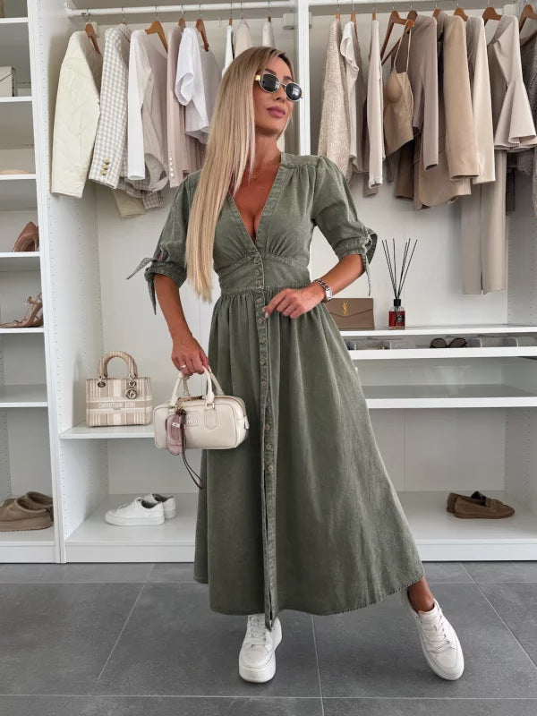 Amelie | Shiny Denim Dress