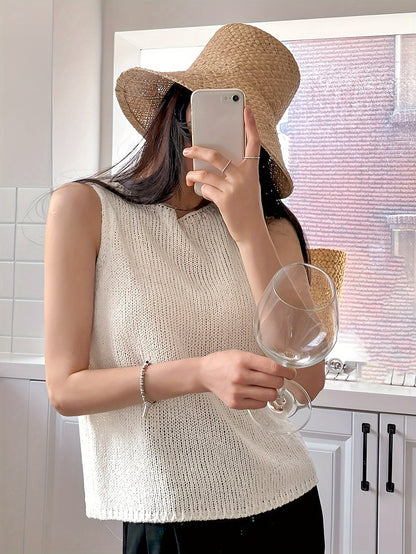 Luna™ | Elegant Knit Round Neck Top