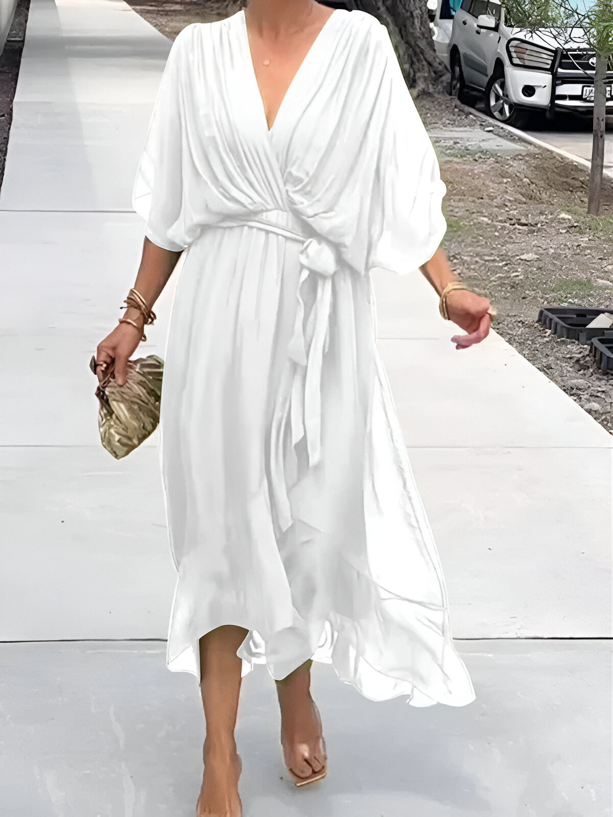 Monica™ | V-Neck Chiffon Dress