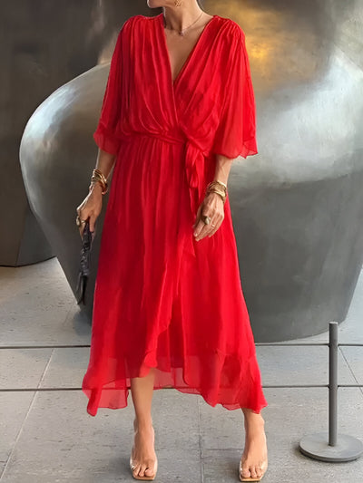 Monica™ | V-Neck Chiffon Dress
