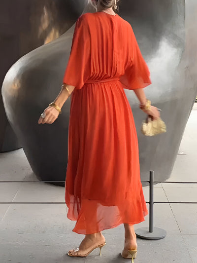Monica™ | V-Neck Chiffon Dress