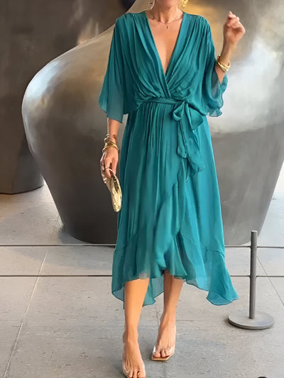 Monica™ | V-Neck Chiffon Dress