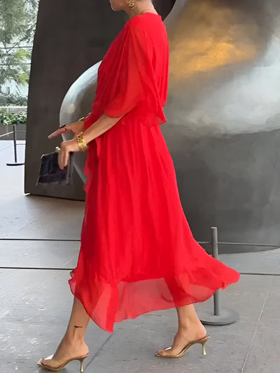 Monica™ | V-Neck Chiffon Dress